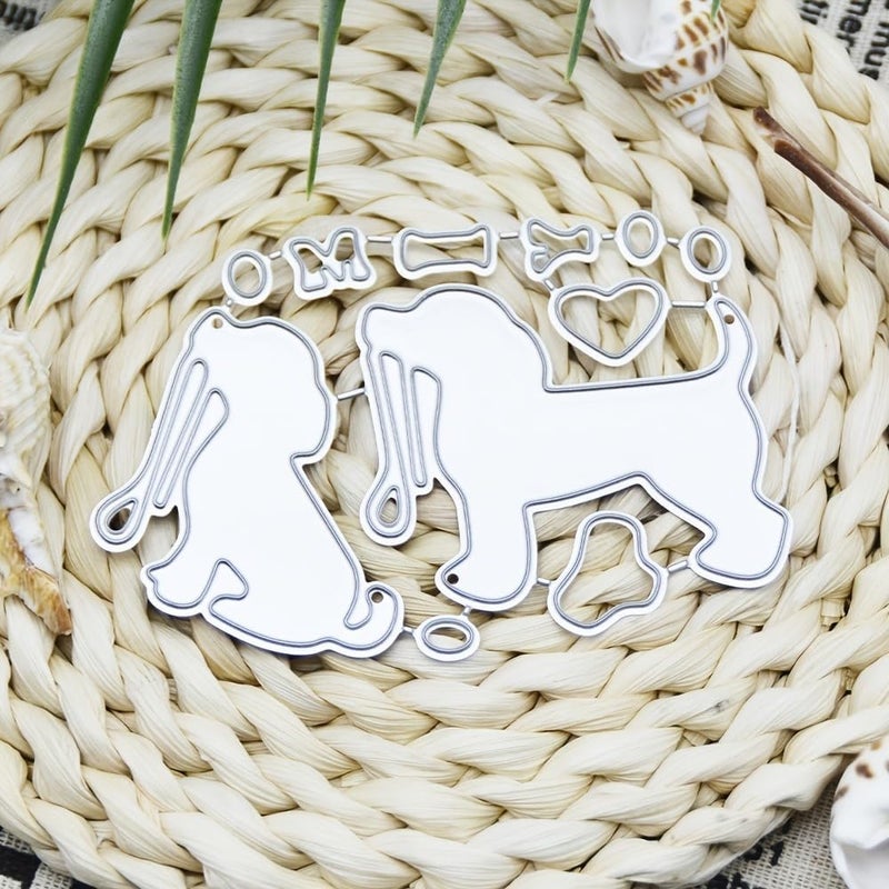Lapoo 3D Backgrounds Metal Cutting Die for Scrapbooking, New Cutting Dies DIY Album Card Making Decor Paper Craft Metal Die Cuts Party Wedding Decorations (Two Puppies 3.5 x 2.4 in) - Image 4